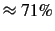 $ \approx 71\%$