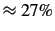 $ \approx 27\%$