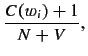 $\displaystyle \frac{C(w_i)+1}{N+V} ,$