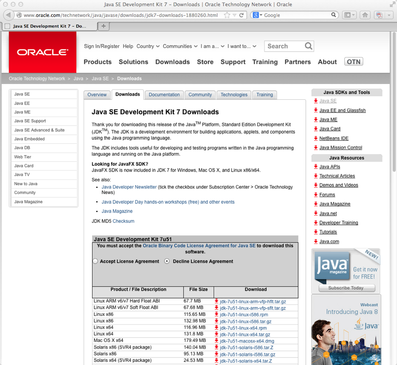 Oracle java download