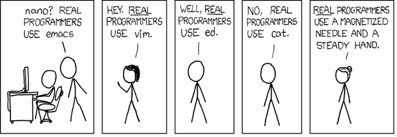real programmers... real programmers use a steady hand...