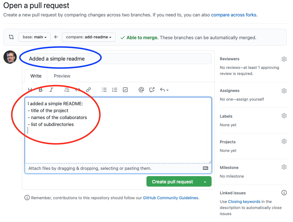 create pull request