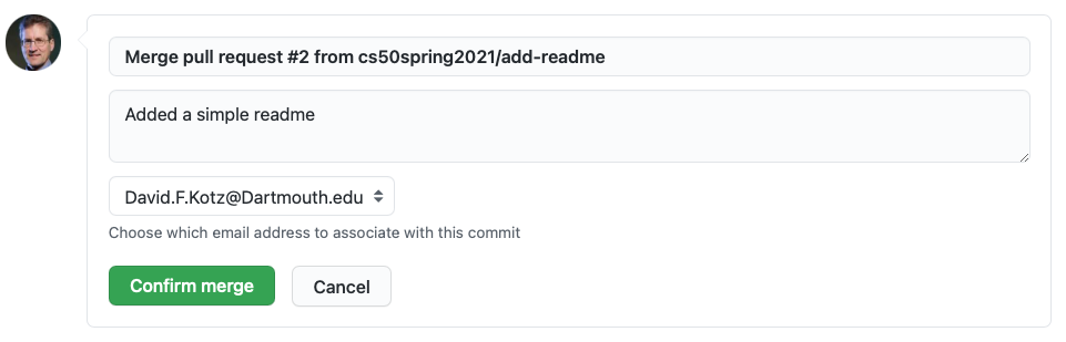 confirm merge
