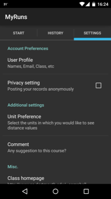Settings Fragment